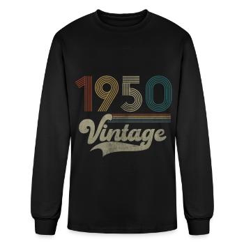 Vintage Birthday 1950 - Men's Long Sleeve T-Shirt - black - Front