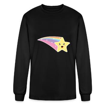 Kawaii Rainbow Star Comet - Men's Long Sleeve T-Shirt - black - Front