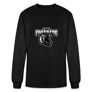 mtb mountain bike freeride with helmet - Men's Long Sleeve T-Shirt - black - Front