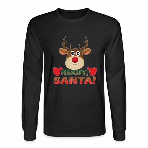 Christmas Rudolph, Ready Santa, Reindeer Miracle. - Men's Long Sleeve T-Shirt
