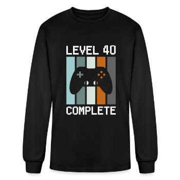 Level 40 Complete Gamer Gift Birthday 40 Years - Men's Long Sleeve T-Shirt - black - Front