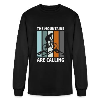 MTB Mountains are calling Mountain biker - Men's Long Sleeve T-Shirt - black - Front