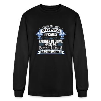 THEY CALL ME POPPA - Men's Long Sleeve T-Shirt - black - Front