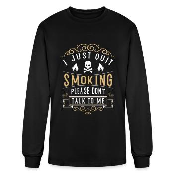 Non Smoking Smoking - Men's Long Sleeve T-Shirt - black - Front