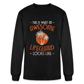 Swimmers Swimming Pool Swimming Outdoor Pool - Men's Long Sleeve T-Shirt - black - Front
