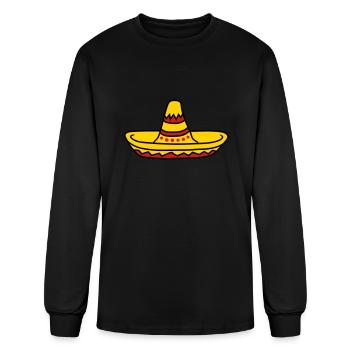 sombrero party hat celebrate south america mexico - Men's Long Sleeve T-Shirt - black - Front