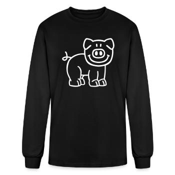 Pig - Men's Long Sleeve T-Shirt - black - Front