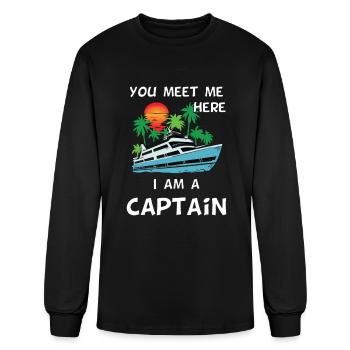 Captain Boat yacht - Men's Long Sleeve T-Shirt - black - Front