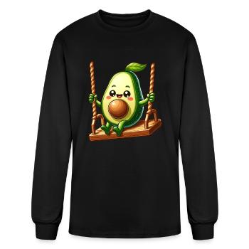 Avocat sur une balançoire - T-shirt à manches longues Homme - noir - Devant
