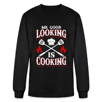 Cooking Gourmet Wooden Spoon Gastronomy - Men's Long Sleeve T-Shirt - black - Front