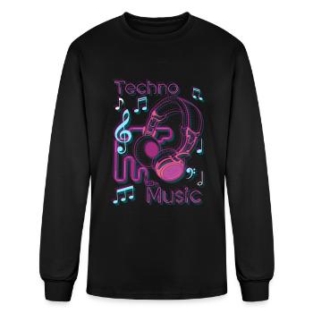 House Techno Music Music Dancing - Men's Long Sleeve T-Shirt - black - Front