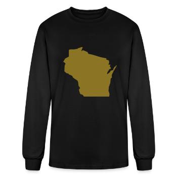 State Wisconsin - Men's Long Sleeve T-Shirt - black - Front