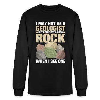 Collecting Stones | Stone Collector Geologist Gift - Men's Long Sleeve T-Shirt - black - Front