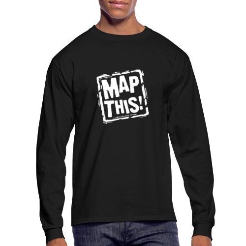 MapThis! White Stamp Logo - Men's Long Sleeve T-Shirt
