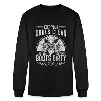 Cowboy Revolver Western Champion Country - Men's Long Sleeve T-Shirt - black - Front