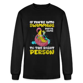 Pool Swimmer Front Crawl Swimming Instructor - Men's Long Sleeve T-Shirt - black - Front