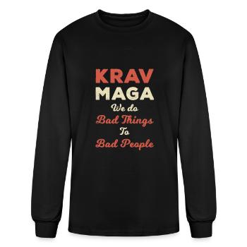Krav Maga Self Defense MMA Fighting Sports - Men's Long Sleeve T-Shirt - black - Front