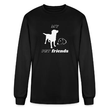 My pet friends dog illustration - Men's Long Sleeve T-Shirt - black - Front