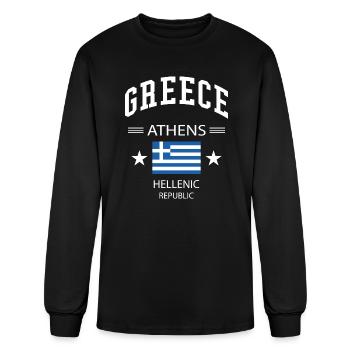 Greece - Men's Long Sleeve T-Shirt - black - Front