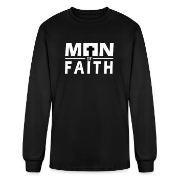 MAN OF FAITH - Men's Long Sleeve T-Shirt - black - Front