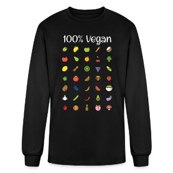 100 % vegan - vegan lifestyle - Men's Long Sleeve T-Shirt - black - Front