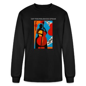 Abstract Jazz Musician Painting – Vibrant Art for  - Men's Long Sleeve T-Shirt - black - Front