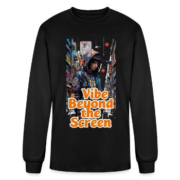 Vibe beyond the screen  - Men's Long Sleeve T-Shirt - black - Front