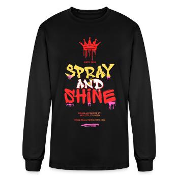 Spray and Shine Graffiti Crown - Men's Long Sleeve T-Shirt - black - Front