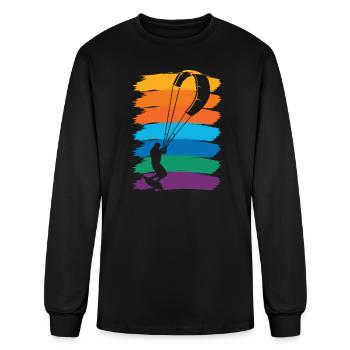 kitesurfer kitesurfing kiteboard surfing kite - Men's Long Sleeve T-Shirt - black - Front