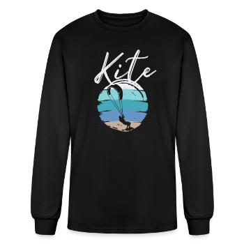 kitesurfer kitesurfing kiteboard surfing kite - Men's Long Sleeve T-Shirt - black - Front