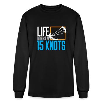 kitesurfer kitesurfing kiteboard surfing kite - Men's Long Sleeve T-Shirt - black - Front