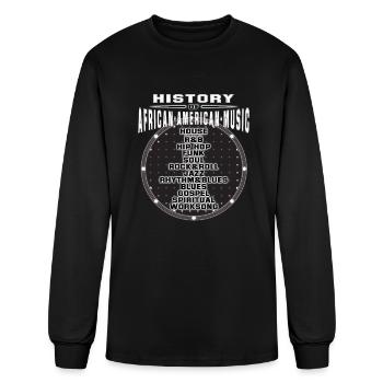 Music T-Shirt - History Of African American Music - Men's Long Sleeve T-Shirt - black - Front