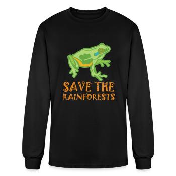 Save The Rainforests Tree Frog - Men's Long Sleeve T-Shirt - black - Front