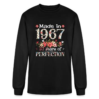 Funny Floral Birthday Gifts - Men's Long Sleeve T-Shirt - black - Front