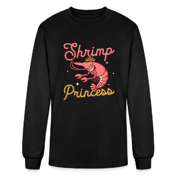 Shrimp Princess Shrimp Lover Seafood - Men's Long Sleeve T-Shirt - black - Front