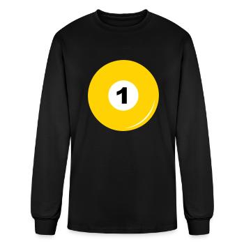 The yellow billiard ball number one - Men's Long Sleeve T-Shirt - black - Front