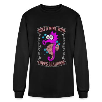 Sea Horses Swimming Swimmers Lake - Men's Long Sleeve T-Shirt - black - Front