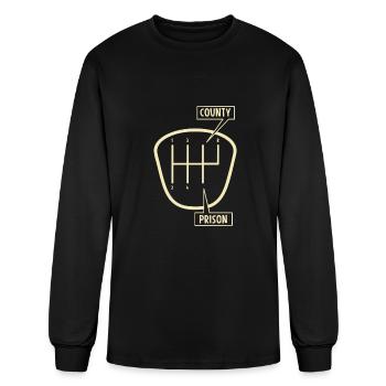 CARS WITH 6 SPEED SHIFT KNOB: County Prison - Men's Long Sleeve T-Shirt - black - Front