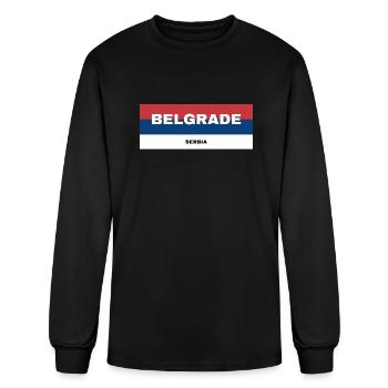 Belgrade City in Serbian Flag Colors - Men's Long Sleeve T-Shirt - black - Front