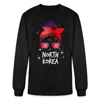 North Korea - Men's Long Sleeve T-Shirt - black - Front