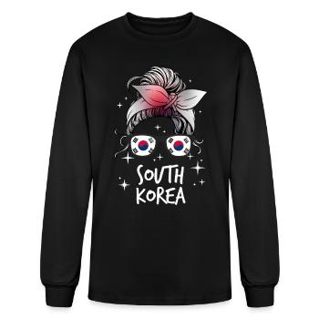 South Korea - Men's Long Sleeve T-Shirt - black - Front