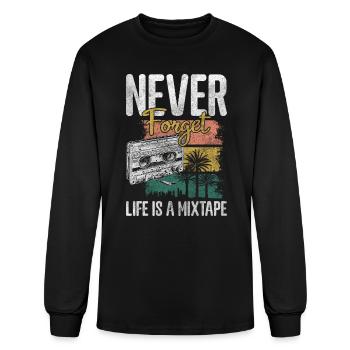Cassette 80s Retro Music Lover Audio Tape - Men's Long Sleeve T-Shirt - black - Front