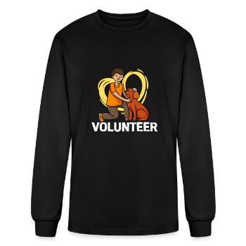 Volunteer shelter animal rescue Volunteer helper - Men's Long Sleeve T-Shirt - black - Front