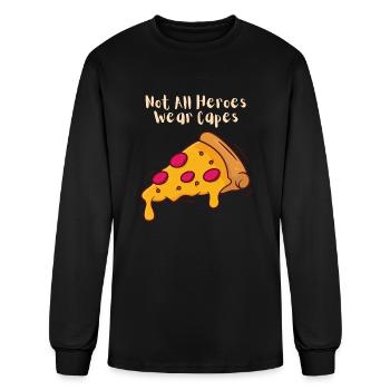 Pizza Is Hero - Men's Long Sleeve T-Shirt - black - Front