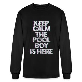 Pool Breaststroke Swimming Pool Sport Swimming - Men's Long Sleeve T-Shirt - black - Front