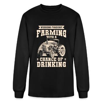 Farmer Demonstrating Harvest - Men's Long Sleeve T-Shirt - black - Front