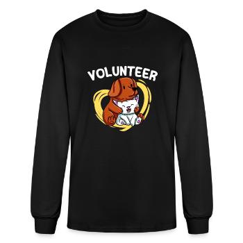 Volunteer shelter animal rescue Volunteer helper - Men's Long Sleeve T-Shirt - black - Front