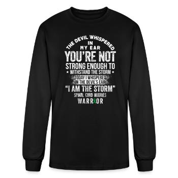 Devil- Spinal Cord Injuries Awareness Ribbon Shirt - Men's Long Sleeve T-Shirt - black - Front