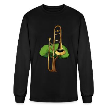 Trombone Trombonist Brass Instrument - Men's Long Sleeve T-Shirt - black - Front