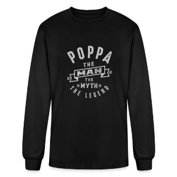 Poppa Man Myth Legend - Men's Long Sleeve T-Shirt - black - Front